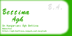 bettina agh business card