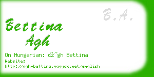 bettina agh business card